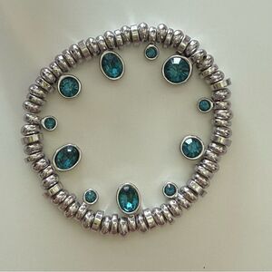 Elegant Silver and Blue Gemstone Bracelet